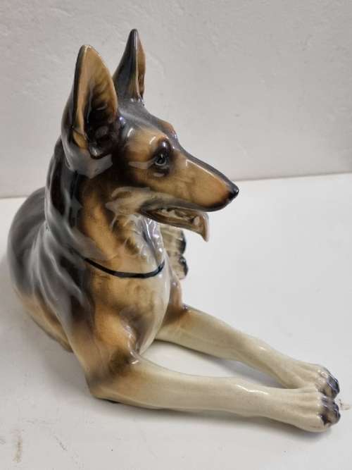 Large Dog Figurine - Made in Western Germany - 31cm x 18cm - See description
