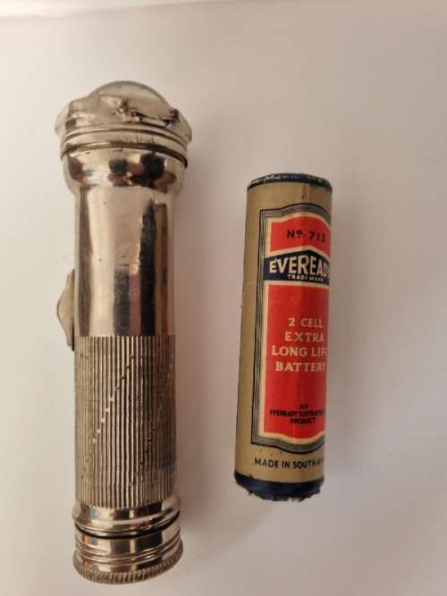 Vintage Torch with Vintage Eveready Battery