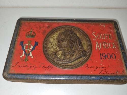 Queen Victoria South Africa 1900 Boer War chocolate tin
