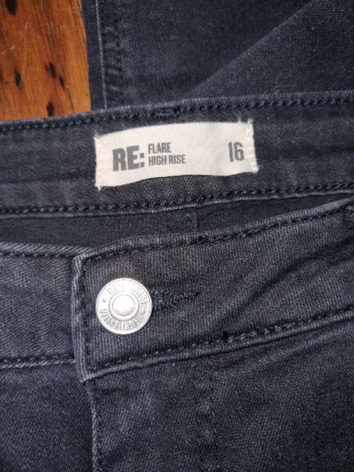 RE: Black Flare High Rise Jeans - Woolworths - Size 16