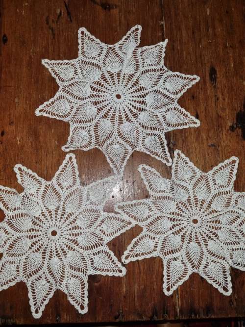3 x Crochet Doilies - Diameter 35cm each