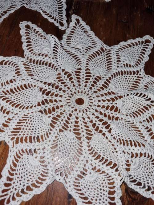 3 x Crochet Doilies - Diameter 35cm each