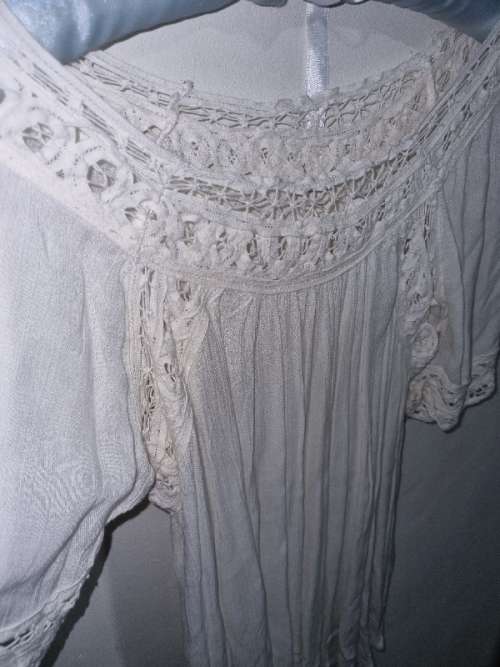 Old Khaki Top with Lace detail - Size 8