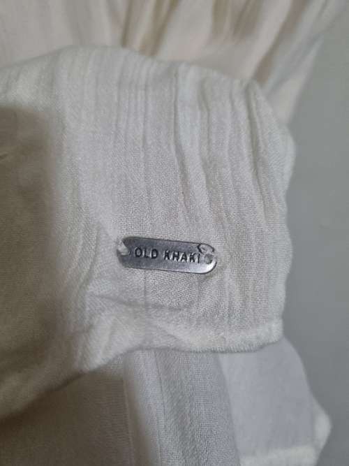 Old Khaki Top with Lace detail - Size 8