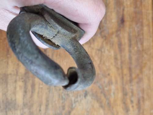 Large Vintage 2 Lever Lock - No Key - Some Damage - See photos