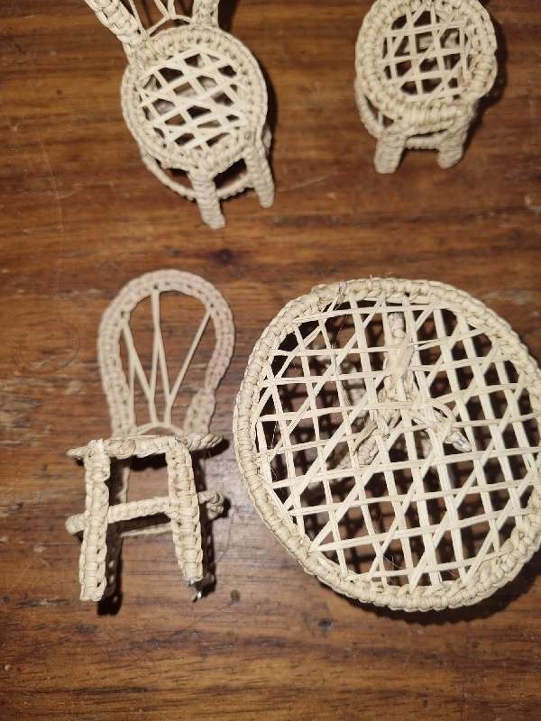 Beautiful Miniature Table and Chair set - 5 Piece - Doll House furniture