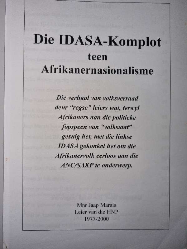 Die Idasa Komplot teen Afrikanernasionalisme - Jaap Marais