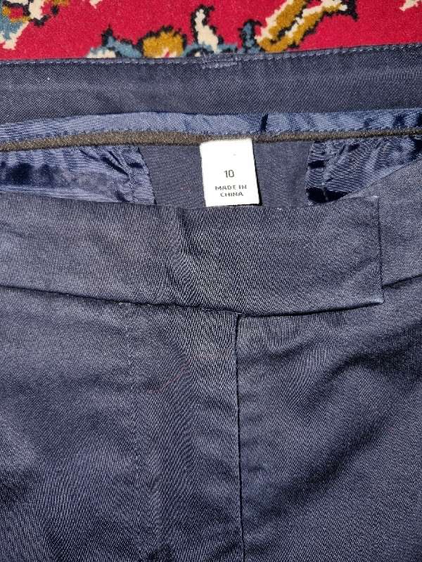 Navy Straight Leg Pants - Size 10
