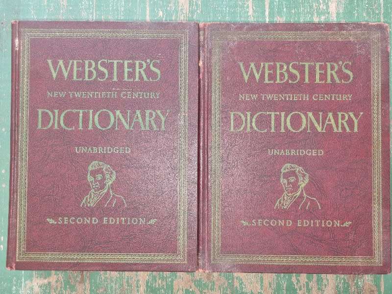 Vintage Webster`s Dictionary - Complete set of 2 Books - Large, Heavy Books
