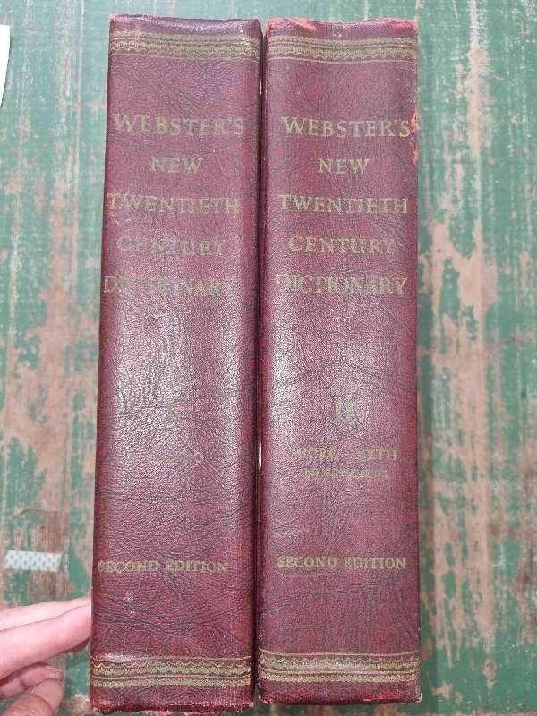 Vintage Webster`s Dictionary - Complete set of 2 Books - Large, Heavy Books