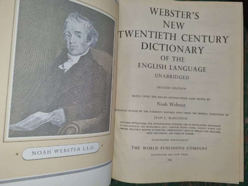 Vintage Webster`s Dictionary - Complete set of 2 Books - Large, Heavy Books