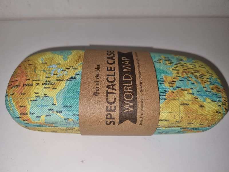 Out of the Blue - Spectacle Case with World Map detail