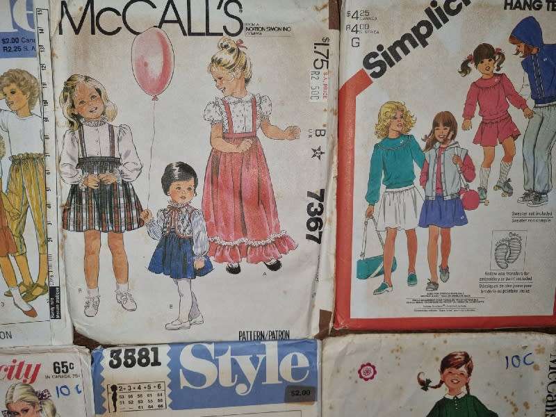 6 x Vintage Kids Clothing patterns
