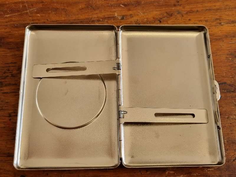 Motorcycle themed metal cigarette case