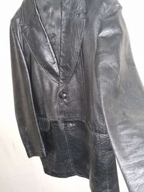 Beautiful Black Genuine Leather Jacket - Size M