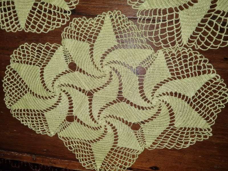 3 x Yellow Crochet Doilies