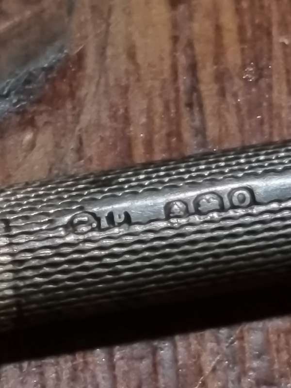 Antique Hallmarked Silver Swizzle Stick - Has a dent - See pictures