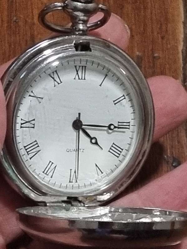 Pocket watch with replica of 1899 One Penny on one side
