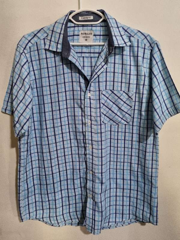Check Shirt - Size M - Linen Blend