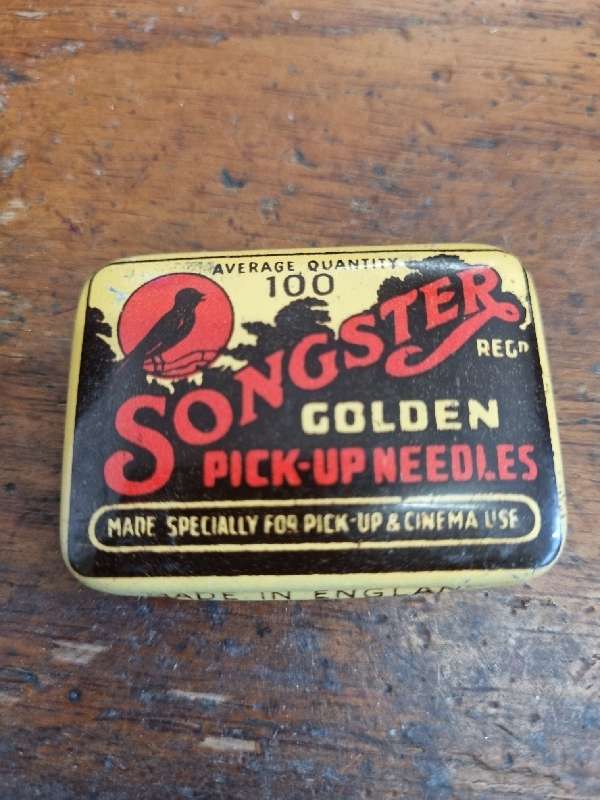 Songster Gramophone Needle Tin with some needles - Made in England