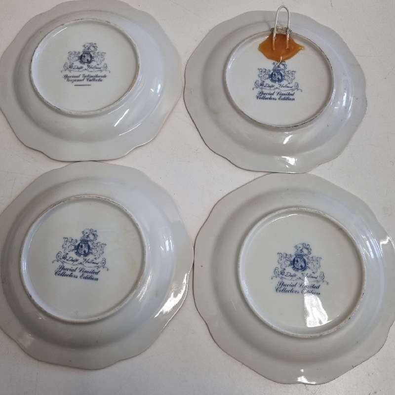 4 x Beautiful Vintage Delft Holland Special Limited Collectors Edition display plates - 14cm each