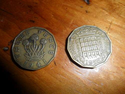 2 x Three Pence 1941 and 1956
