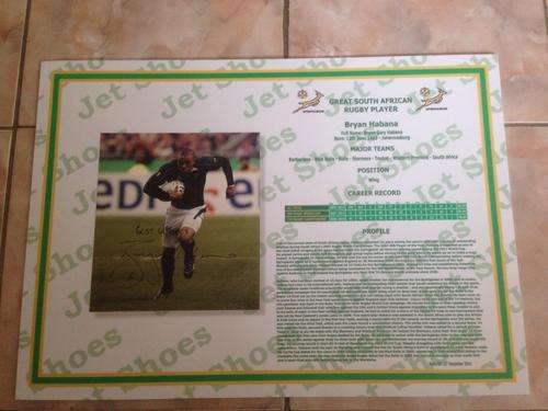 ** BRYAN HABANA signed stats ** RUGBY legend