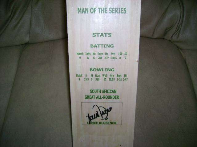 ** LANCE KLUSENER WORLD CUP 99 STATS BAT **