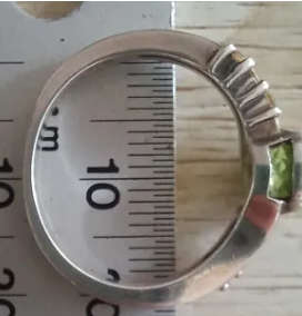 Beautiful sterling silver ring with peridot stone and citrines.