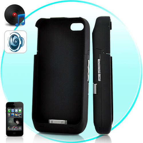 Protective Case with External Battery and Speaker Amplifier for iPhone 4 - A98
