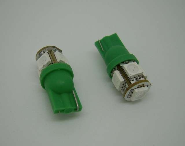 Electromann-Led Wedge Car bulb T10 5pcs 5050SMD Green