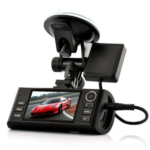 HD Dual-Camera Car DVR "Napravljat" - GPS Logger, G-Sensor, Night Vision, HDMI Output, 4x Zoom