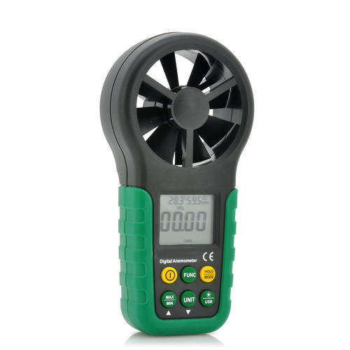 Digital Anemometer Wind Speed Meter - Portable Design, Temperature Gauge, 1.8 Inch