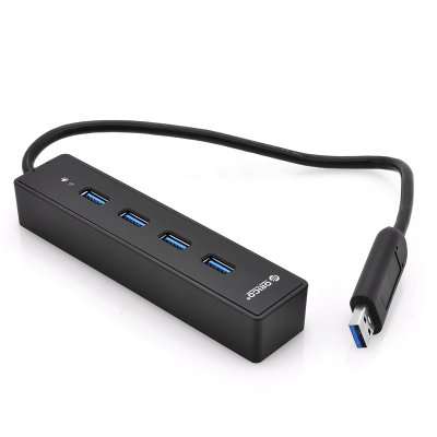 USB 3.0 Hub "Orico W8PH4" - 4 x Ports, Portable (Black) - K242