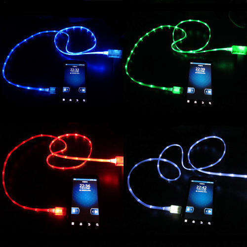 Visible LED Light USB Data Charging Cable For Samsung Galaxy HTC Nokia Motorola with Micro USB Mobil