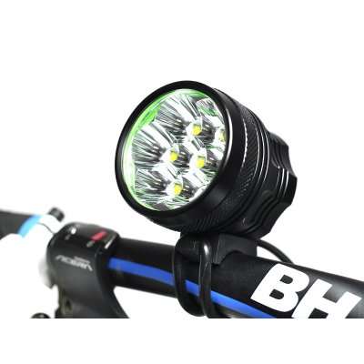 Bicycle Light + Headlight - 7x Cree XM-L2 T6, 5800 Lumen Cool White Beam, Water Resistant - LT177