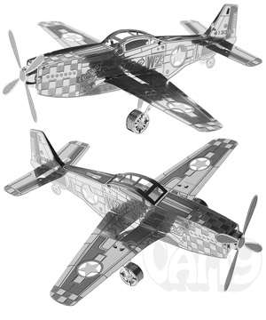 **HOT NEW PRODUCT!**  Metal Works DIY 3D Laser Cut Models - ELMN-METAL-P-51 MUSTANG