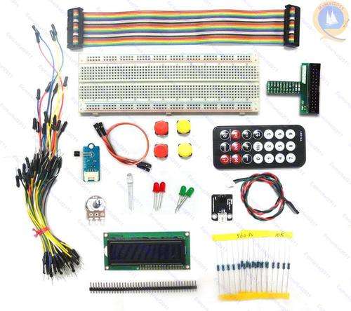 GPIO Electronics Starter Kit for Raspberry pi,cable,LCD,IR remote,Switch,led