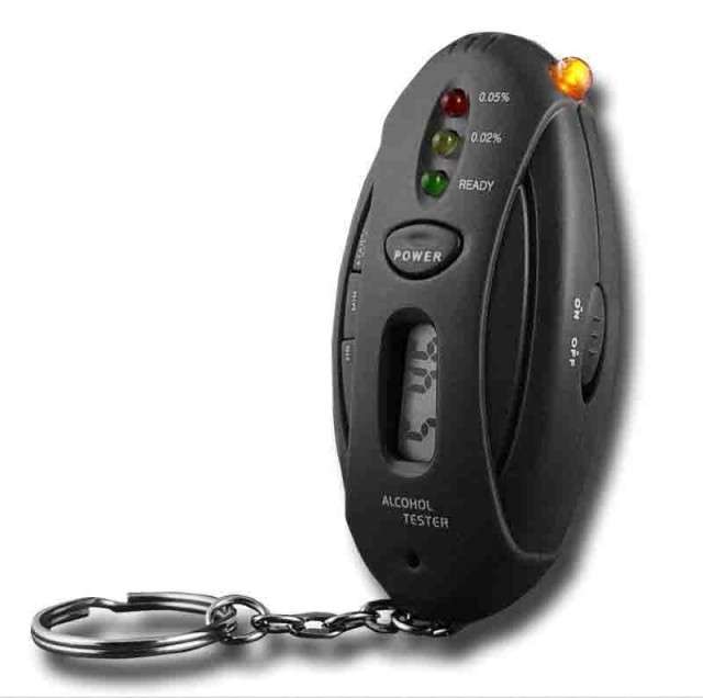 Breathalyzer Keychain Car Gadget - Flashlight + Stopwatch