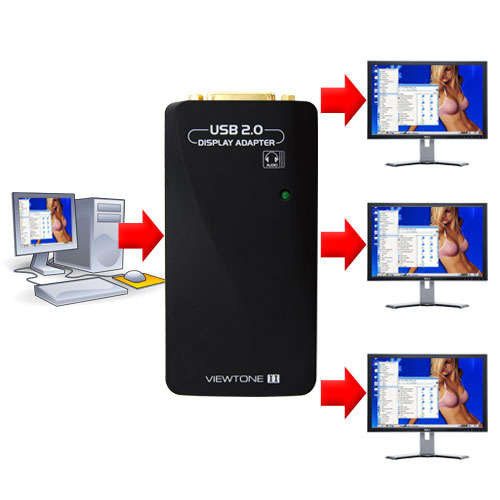 USB Multi Display Adapter for Computer - Add-On More Monitors