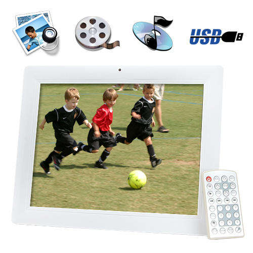 12 Inch Digital Photo Frame w/ Remote + Media Player (2GB)
