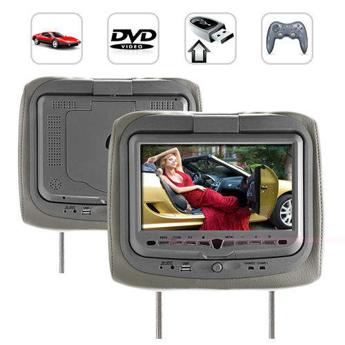 Single 9 Inch Headrest DVD Player + Gaming System + FM Transmitter - C81-Single