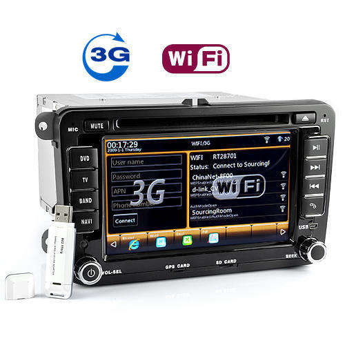 Volkswagen In Dash Car DVD With 3G Internet (WIFI, 2DIN, GPS, DVB-T) C101 **Special**