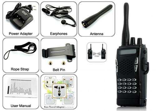 * * * REDUCED * * * Professional Walkie Talkie with Earpiece (5km, Push-to-Talk, UHF FM, 220v) - J71