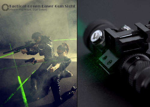 Long Range Tactical Green Laser Gun Sight for Rifles (Weaver Rail Mount, Dual Switch)-LT81
