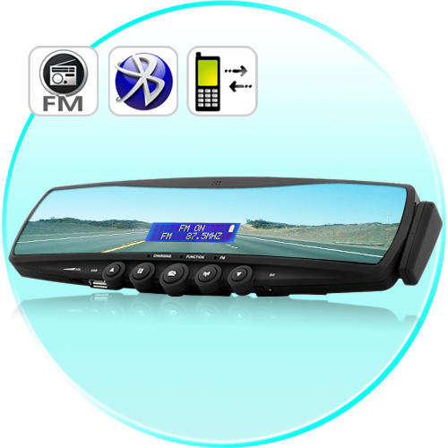 Bluetooth Car Rearview Mirror (MP3 Player, FM Radio, Mini-LCD) 957-N1