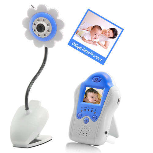 Baby Monitor (Night Vision, AV OUT, Flower Design) - I155 Blue