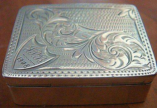 antique sterling silver snuff box