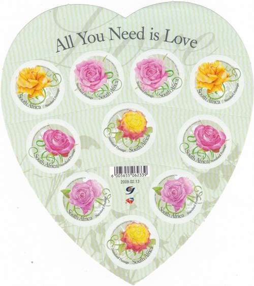ALL YOU NEED IS LOVE FULL SHEET OF STAMPS