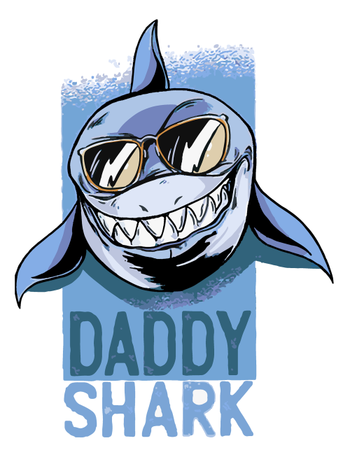 Daddy Shark Adult Cotton T-shirt 165g White MEDIUM